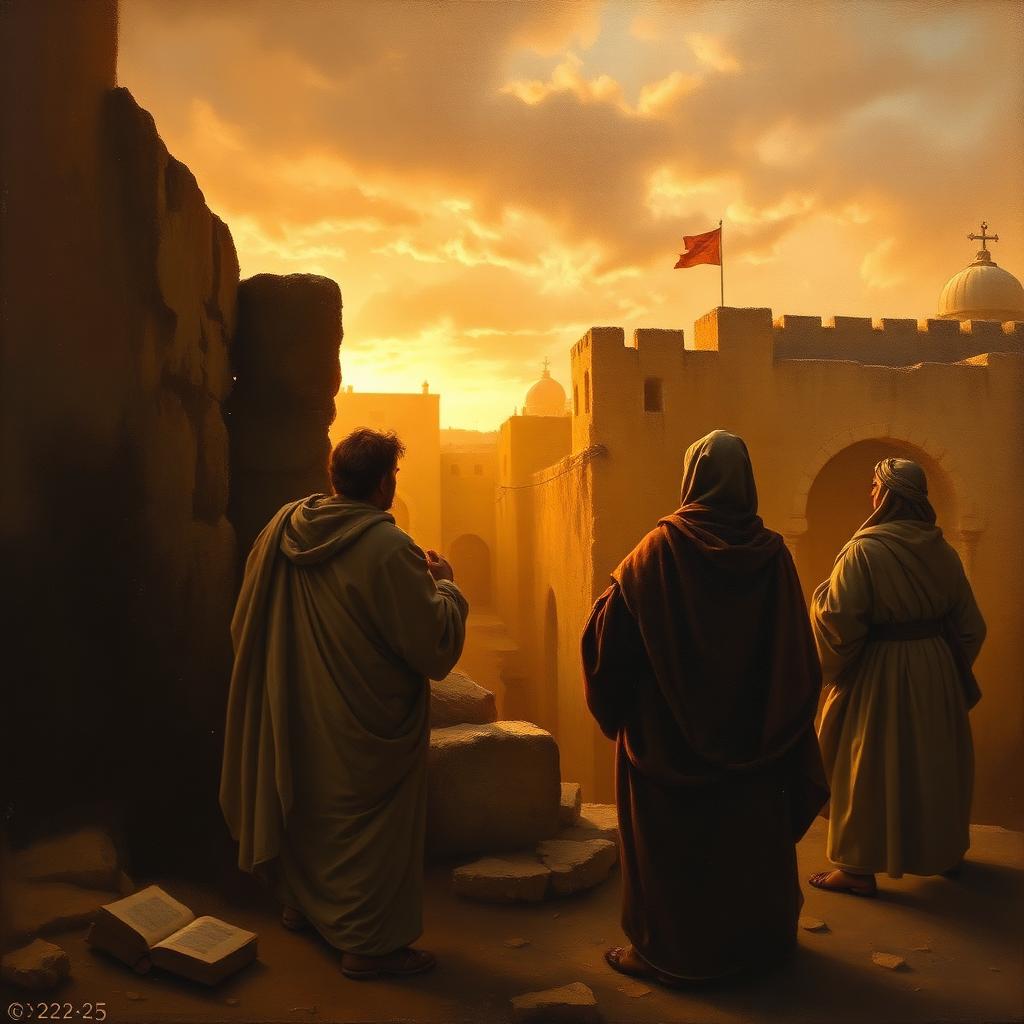 Classical oil painting inspired by Lamentations 3:22-23.