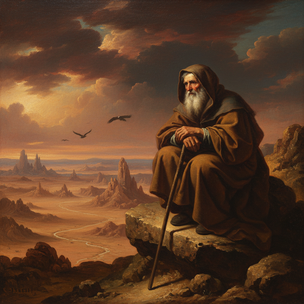 Classical oil painting inspired by Isaiah 40:31.