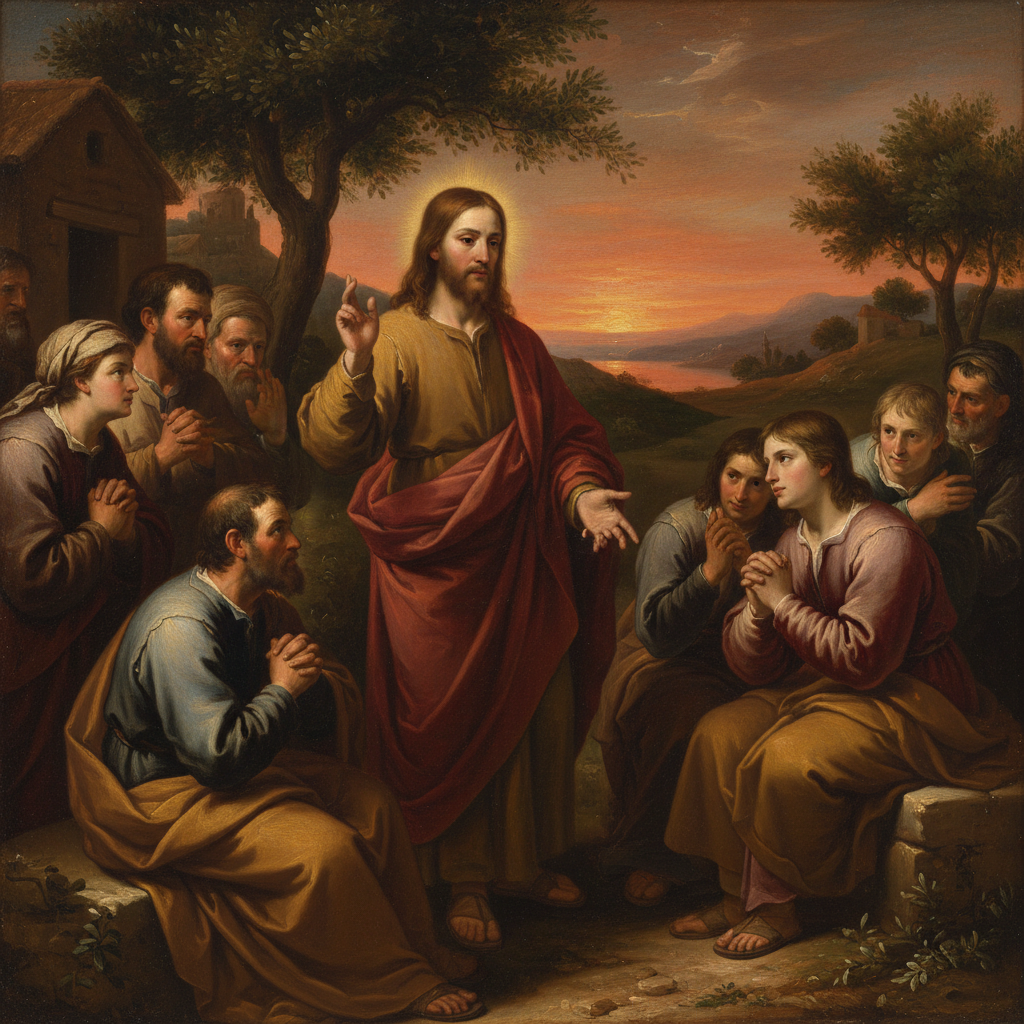 Classical oil painting inspired by John 15:9.