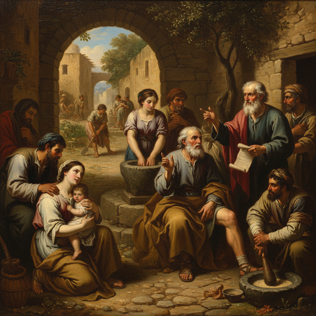 Classical oil painting inspired by 1 Corinthians 15:58.